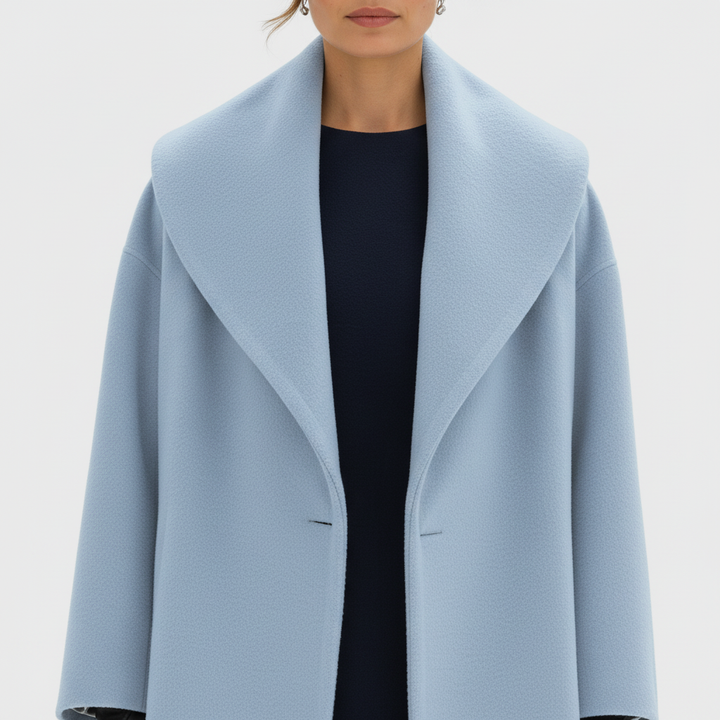 Płaszcz Damski Oversize z Szerokim Kołnierzem