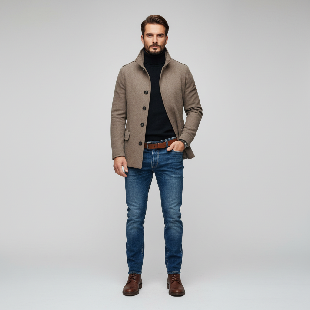Płaszcz Męski z Klasycznym Krojem