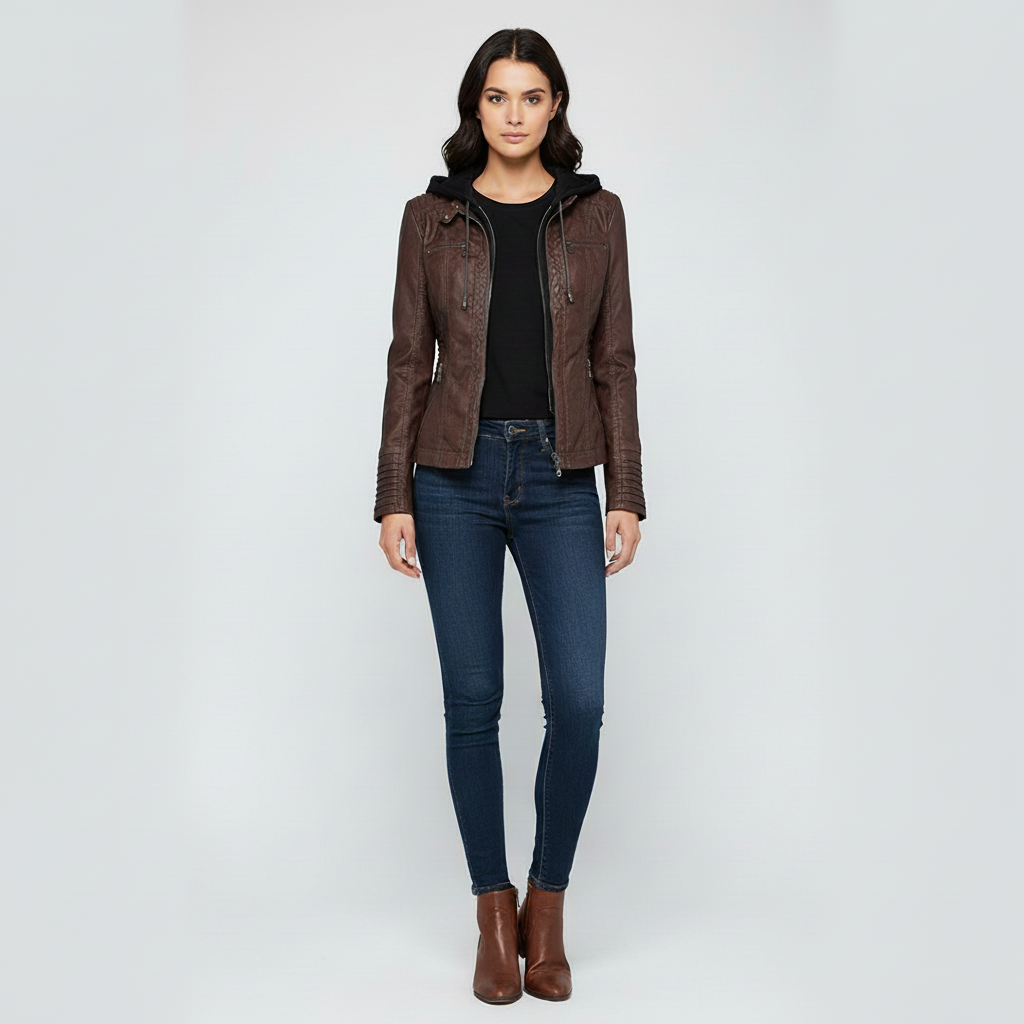 Kurtka Damska z Kapturem na Zmienną Pogodę