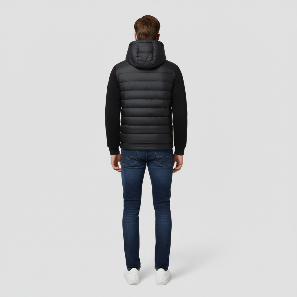 Kurtka Zimowa Męska Hybrydowa z Kapturem