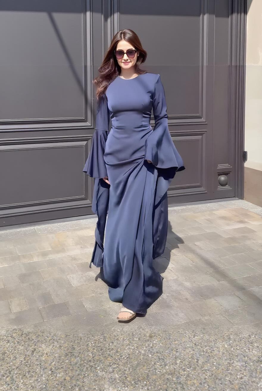 Sukienka Na Wesele Maxi Z Długim Rękawem