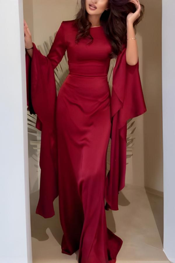 Sukienka Na Wesele Maxi Z Długim Rękawem