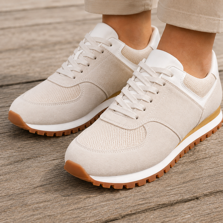 Sneakersy Retro Z Wstawkami Zamszopodobnymi