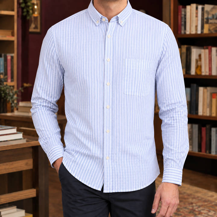 Męska Koszula Bawełniana W Kratkę Gingham