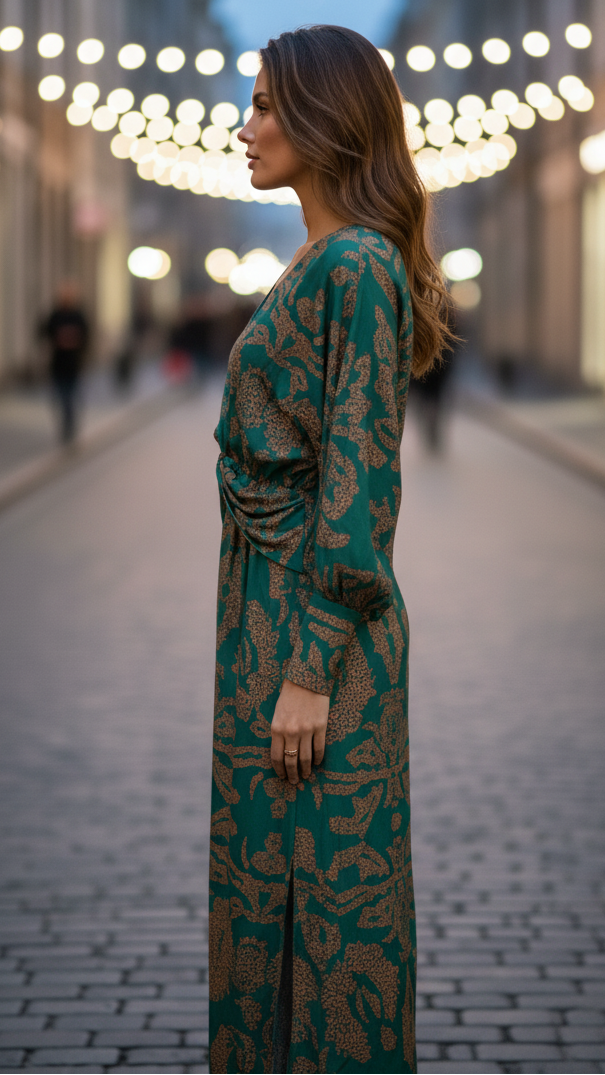 Alicja | Sukienka Midi Elegancka Dekolt V