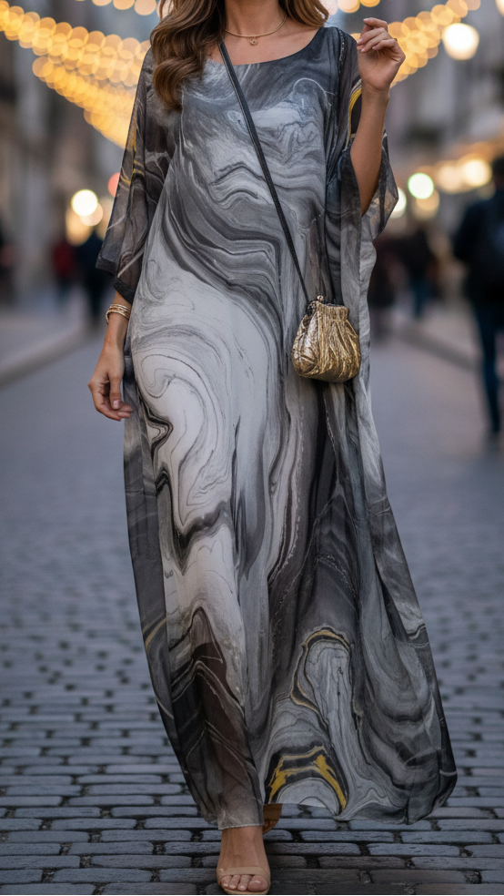 Ewa | Sukienka Maxi Szyfonowa Elegancka