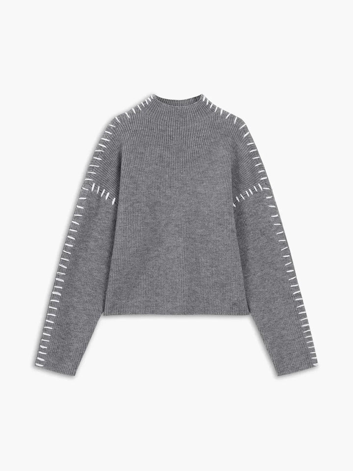 Damski Sweter Oversize Z Półgolfem
