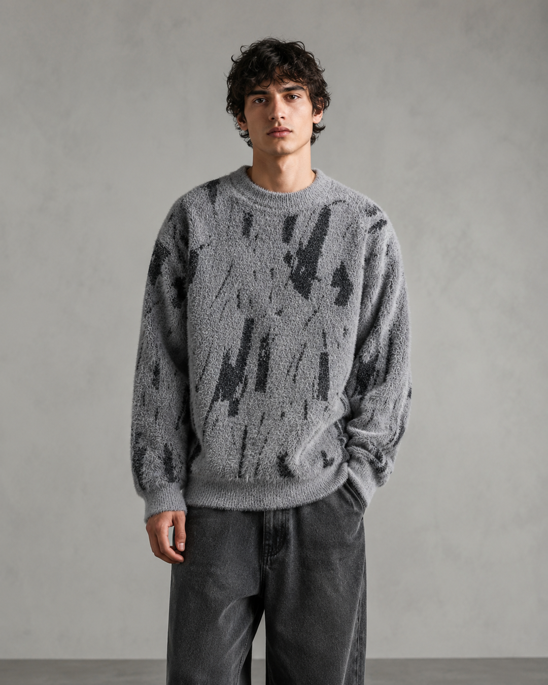 Puszysty sweter męski do casualowych stylizacji