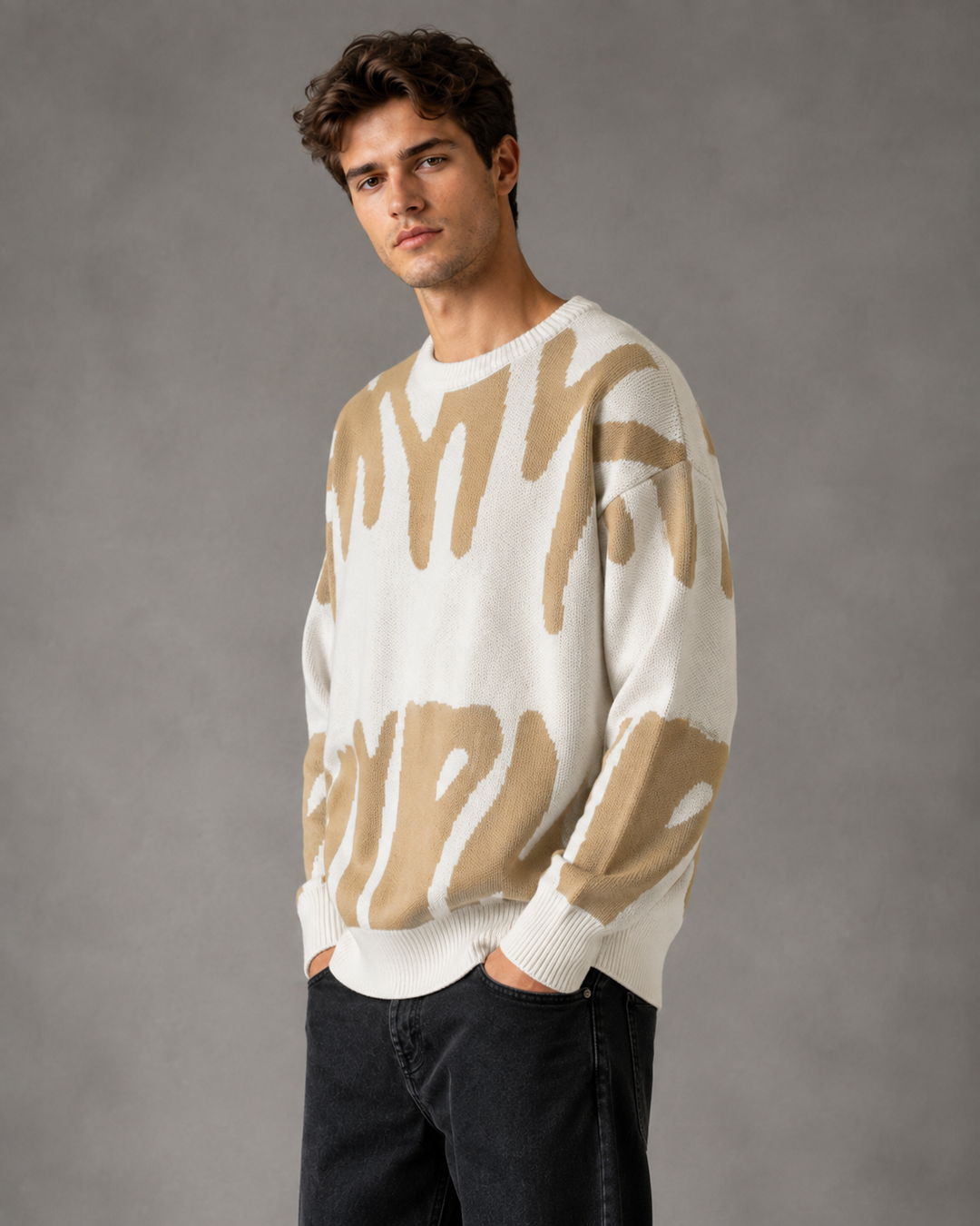 Męski sweter o luźnym kroju do codziennych stylizacji