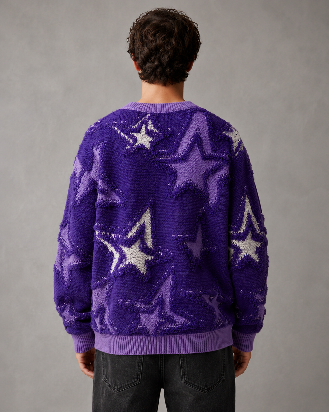Męski sweter z dzianiny o swobodnym fasonie streetwear