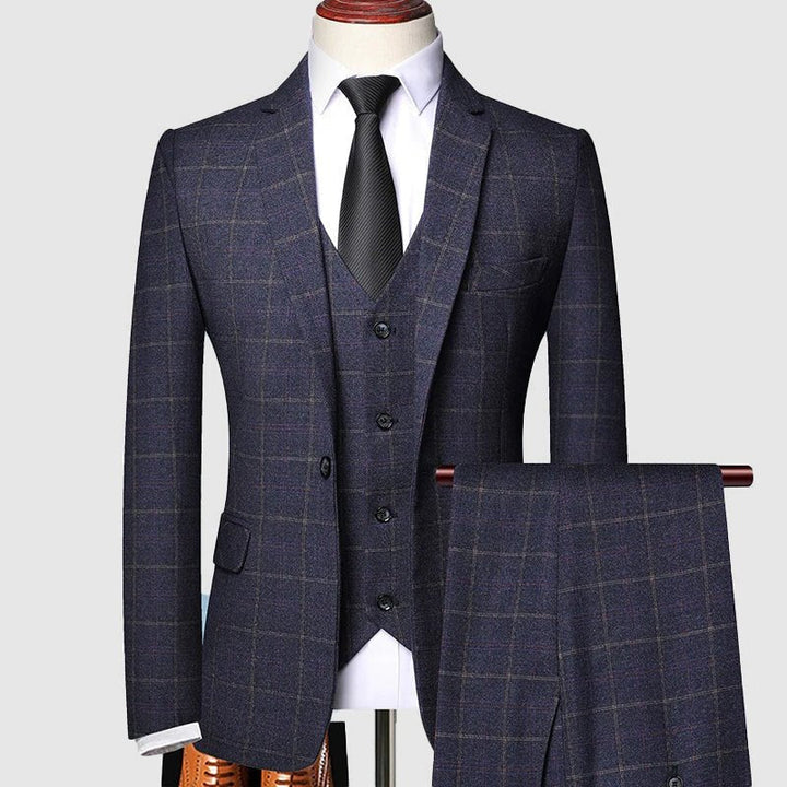 Sebastian | Trzyczęściowy Garnitur W Kratę Windowpane
