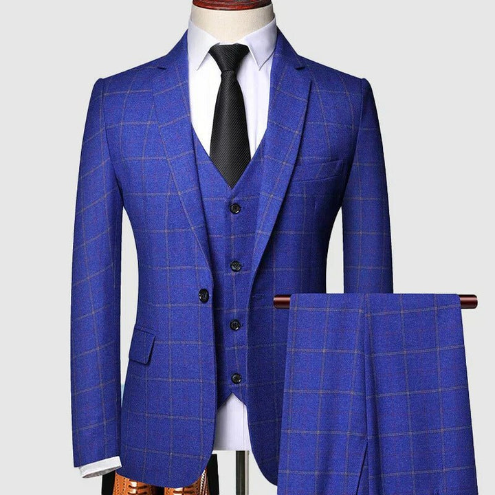 Sebastian | Trzyczęściowy Garnitur W Kratę Windowpane