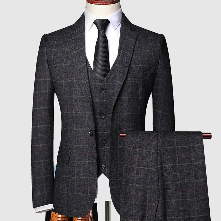 Sebastian | Trzyczęściowy Garnitur W Kratę Windowpane