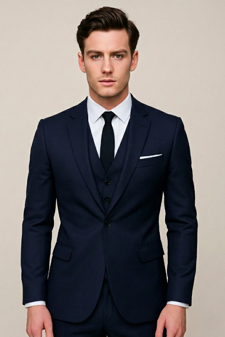 Damiano | Trzyczęściowy Garnitur Slim Fit Dla Mężczyzn