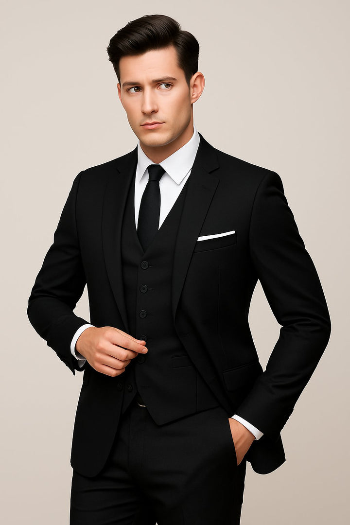 Damiano | Trzyczęściowy Garnitur Slim Fit Dla Mężczyzn