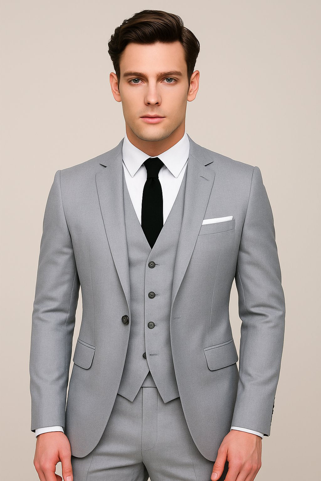 Damiano | Trzyczęściowy Garnitur Slim Fit Dla Mężczyzn