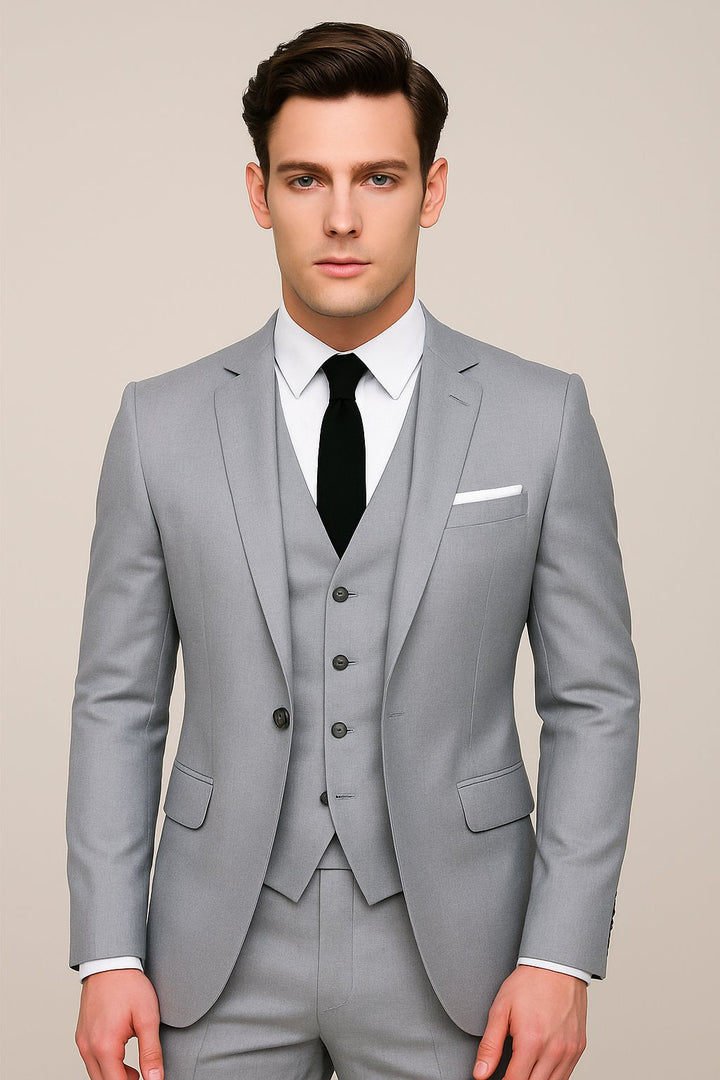 Damiano | Trzyczęściowy Garnitur Slim Fit Dla Mężczyzn