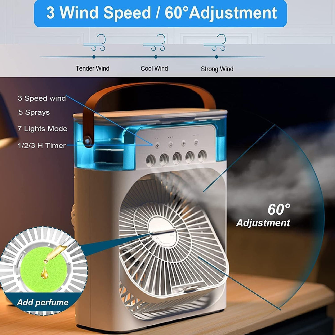 Przenośny Klimator Osobisty USB Z 3 Poziomami Nawiewu I Funkcją Mgiełki