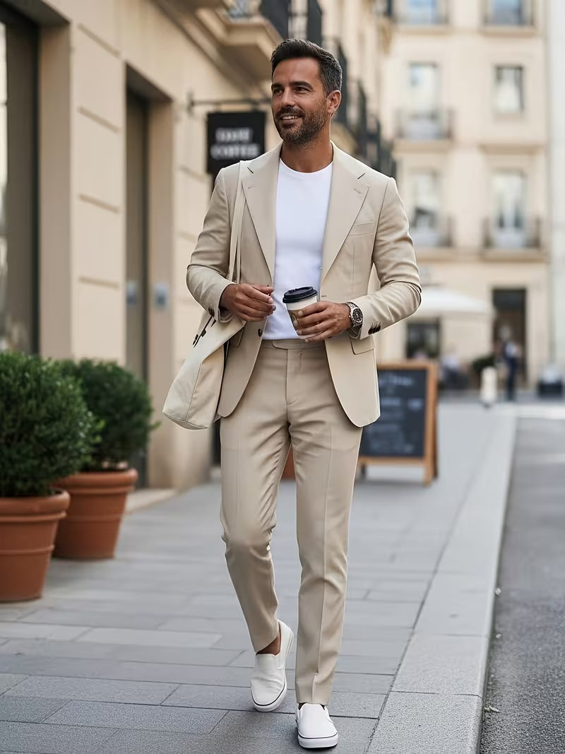 Alessio | Męski Garnitur Dwuczęściowy Slim Fit
