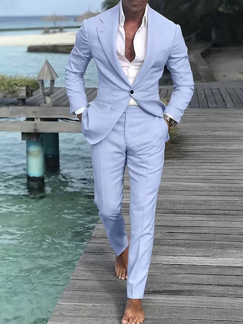Alessio | Męski Garnitur Dwuczęściowy Slim Fit