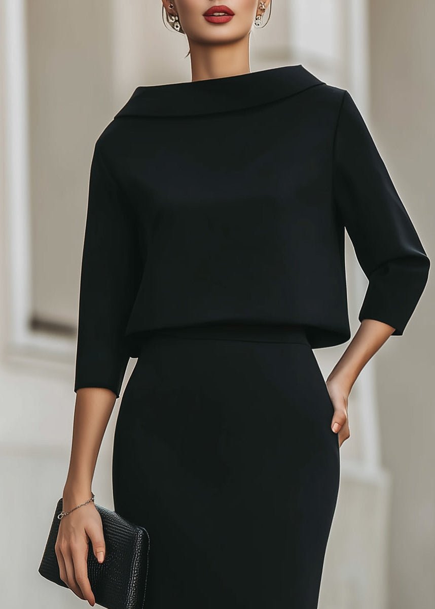 Geneviève | Elegancki Komplet Z Bluzką I Spódnicą Midi