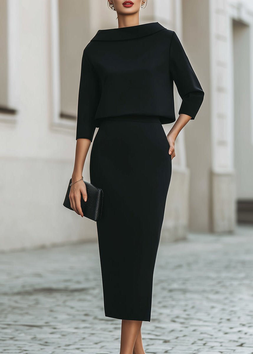 Geneviève | Elegancki Komplet Z Bluzką I Spódnicą Midi